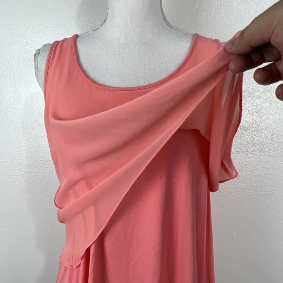 Vince Camuto Blouse Women Medium Pink Sleeveless Tiered Tank Top - Picture 7 of 11